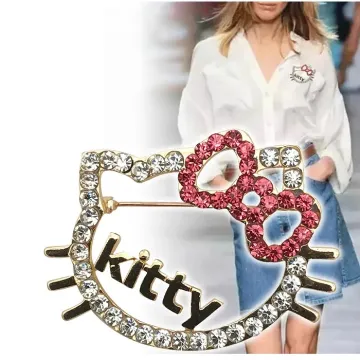 Crystal Hello Kitty Brooch Hijab Pin 